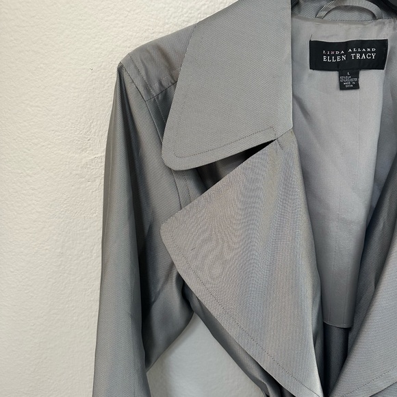 Ellen Tracy Women's Silver Trench Coat - Picture 6 of 13